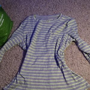 American Eagle Striped Long Sleeve Tee